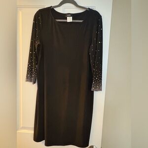 MSK Black Dress with Embellished Sleeves